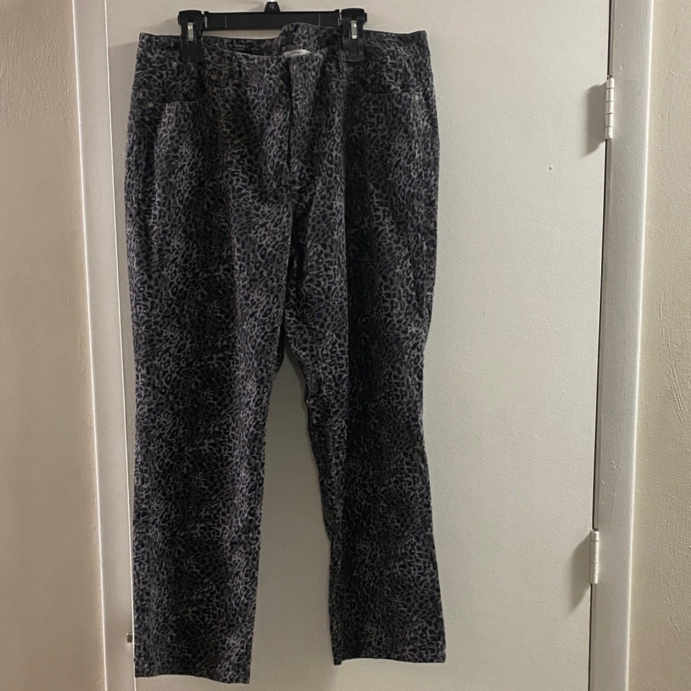 Women's Black Leopard Print Trousers